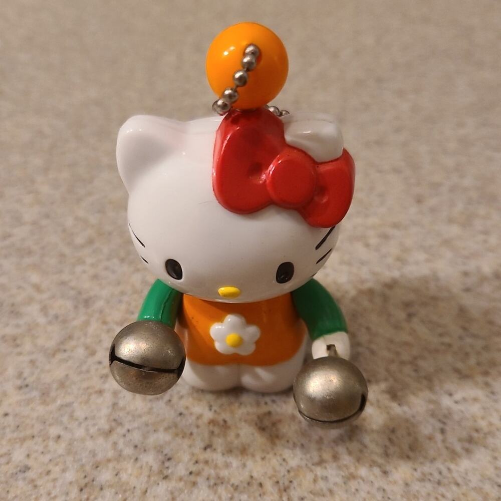 Hello Kitty Vintage Keychain Figure Maracas Sanrio 1999 Backpack Clip
